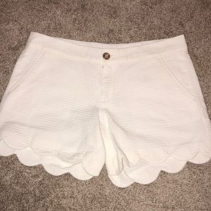 White Lilly Pulitzer Scalloped Shorts